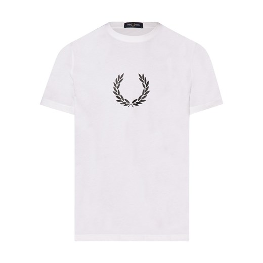 Fred Perry T-shirt męski Mężczyźni Bawełna biały nadruk ze sklepu vangraaf w kategorii T-shirty męskie - zdjęcie 152700968