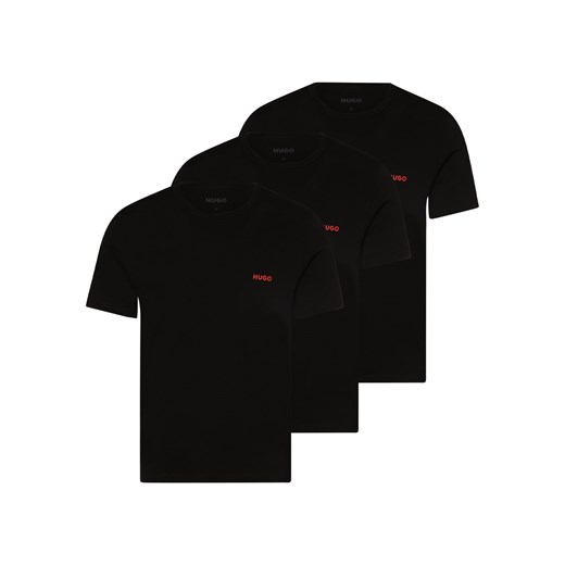 HUGO T-shirty pakowane po 3 szt. Mężczyźni Bawełna czarny jednolity ze sklepu vangraaf w kategorii Podkoszulki męskie - zdjęcie 152702077