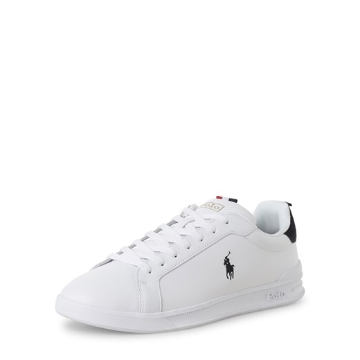 Polo Ralph Lauren Tenisówki z dodatkiem skóry Mężczyźni Sztuczna skóra biały jednolity ze sklepu vangraaf w kategorii Trampki damskie - zdjęcie 152702245
