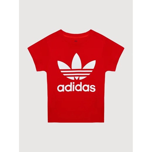 adidas T-Shirt Trefoil H25248 Czerwony Regular Fit 7_8A MODIVO