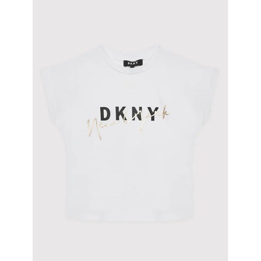 DKNY T-Shirt D35S02 M Biały Regular Fit 6Y MODIVO