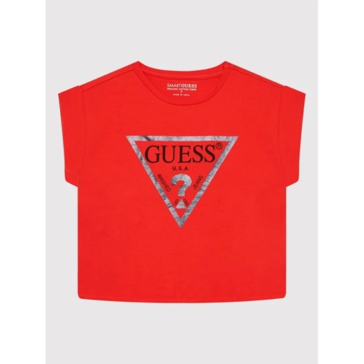 Guess T-Shirt J81I15 J1311 Czerwony Cropped Fit Guess 7Y MODIVO