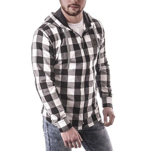 Męska bluza / koszula z kapturem rl60 - czarna Risardi XL okazja Risardi