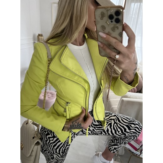 Ramoneska limonkowa z klapami P175 Noemi Kent-paris L/40 Charlotte Fashion