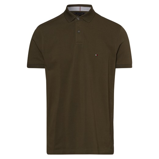 Tommy Hilfiger Męska koszulka polo Mężczyźni Bawełna khaki jednolity ze sklepu vangraaf w kategorii T-shirty męskie - zdjęcie 152906755