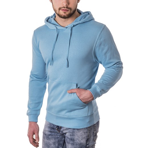 Męska bluza z kapturem  sg1 - błękitna ze sklepu Risardi w kategorii Bluzy męskie - zdjęcie 152910886