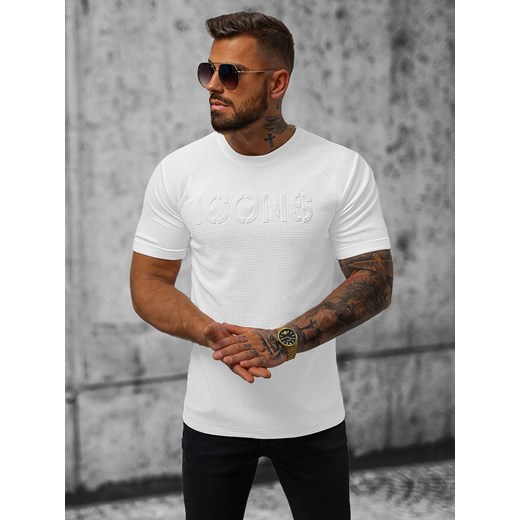 T-Shirt męski biały OZONEE O/JW533B ze sklepu ozonee.pl w kategorii T-shirty męskie - zdjęcie 152916548