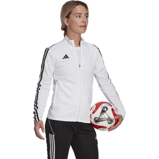 Bluza damska Adidas sportowa jesienna z aplikacją krótka 