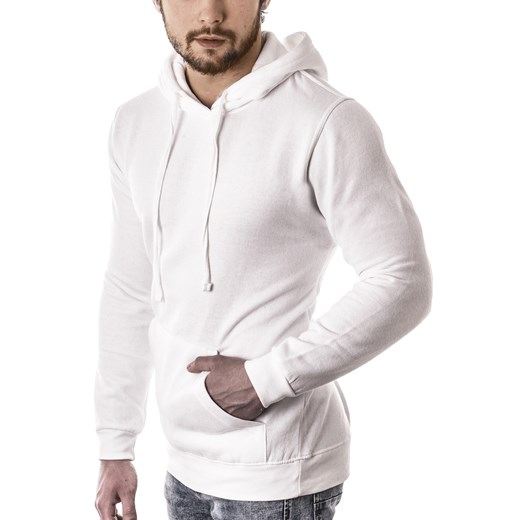 Męska modna bluza sg1- biała ze sklepu Risardi w kategorii Bluzy męskie - zdjęcie 152937926