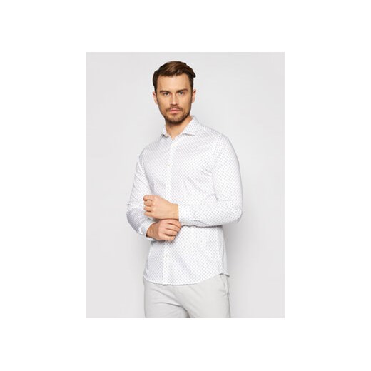 Jack&Jones Koszula Blaparma Geo 12184802 Biały Super Slim Fit L promocja MODIVO