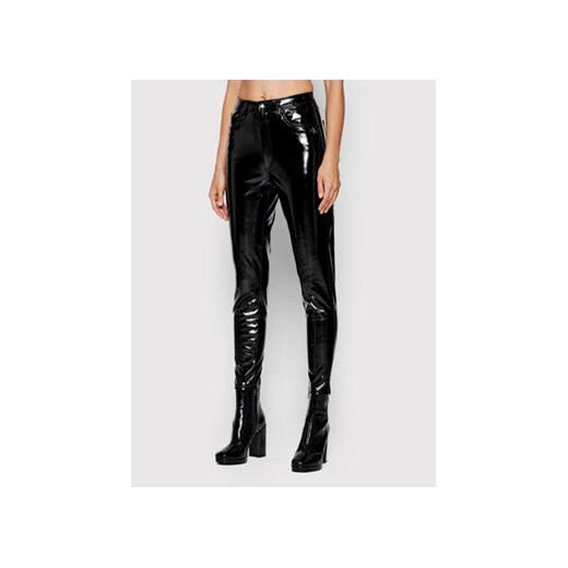 Calvin Klein Jeans Spodnie z imitacji skóry J20J217664 Czarny Slim Fit S okazyjna cena MODIVO