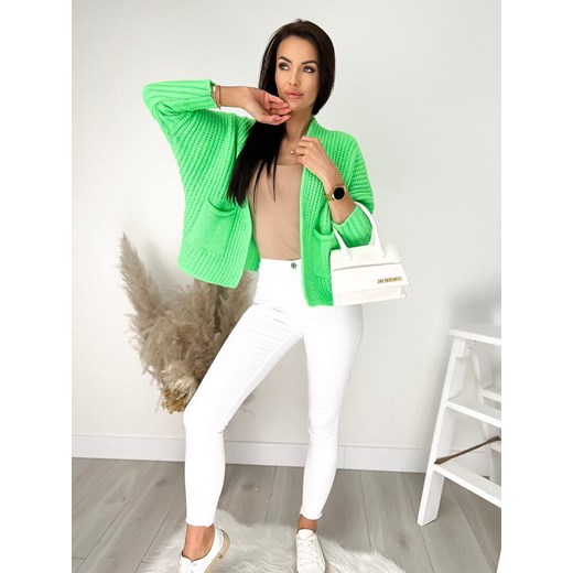 Jasnozielony Sweterek Nietoperz Modnakiecka.pl Uniwersalny ModnaKiecka.pl