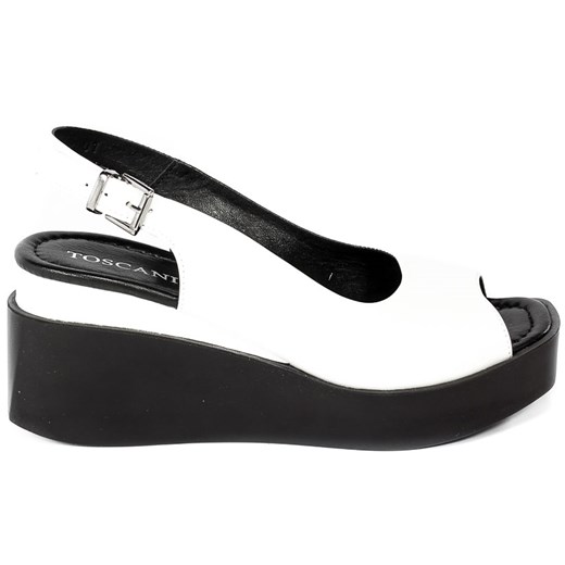 Czarne sandały damskie Toscanio z klamrą 