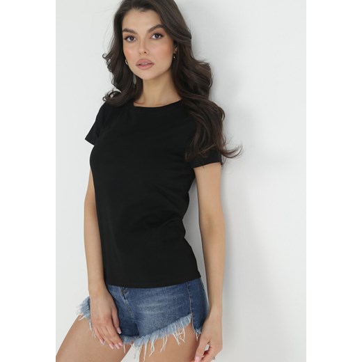 Czarny Basicowy T-shirt Acatine ze sklepu Born2be Odzież w kategorii Bluzki damskie - zdjęcie 153022895
