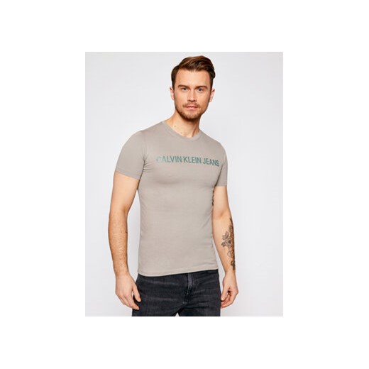 Calvin Klein Jeans T-Shirt J30J307856 Beżowy Regular Fit S promocyjna cena MODIVO