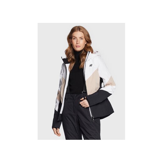 4F Kurtka narciarska H4Z22-KUDN008 Beżowy Regular Fit L MODIVO