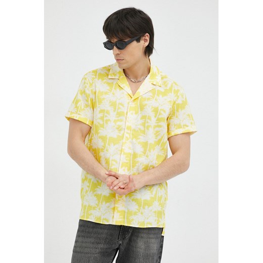 Drykorn koszula Bijan męska kolor żółty regular z kołnierzykiem włoskim Drykorn XL ANSWEAR.com