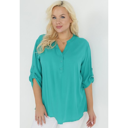 Zielona Bluzka z Wiskozy Artanassa ze sklepu Born2be Odzież w kategorii Bluzki damskie - zdjęcie 153053068