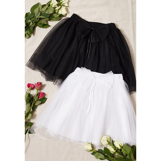 Czarna Spódnica Mini Tiulowa z Gumką w Pasie i Kokardką Tallula ze sklepu Born2be Odzież w kategorii Spódnice dziewczęce - zdjęcie 153053107