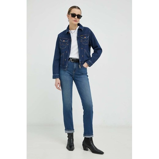 Wrangler jeansy Slim Blue Noise damskie high waist Wrangler 31/32 ANSWEAR.com