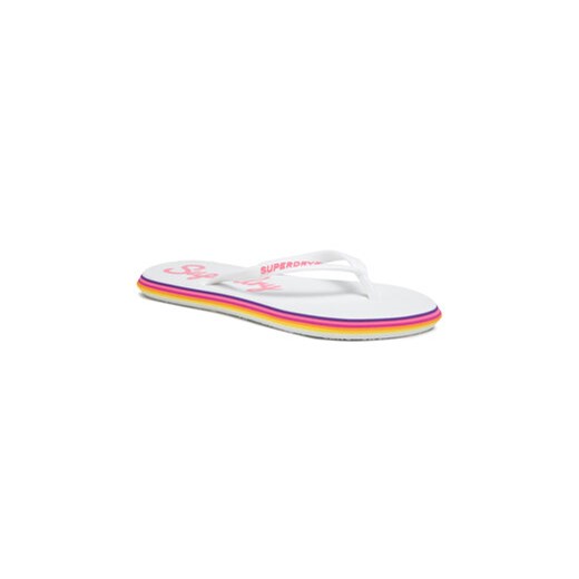 Superdry Japonki Neon Rainbow Sleek WF310010A Biały Superdry 36_37 MODIVO okazyjna cena