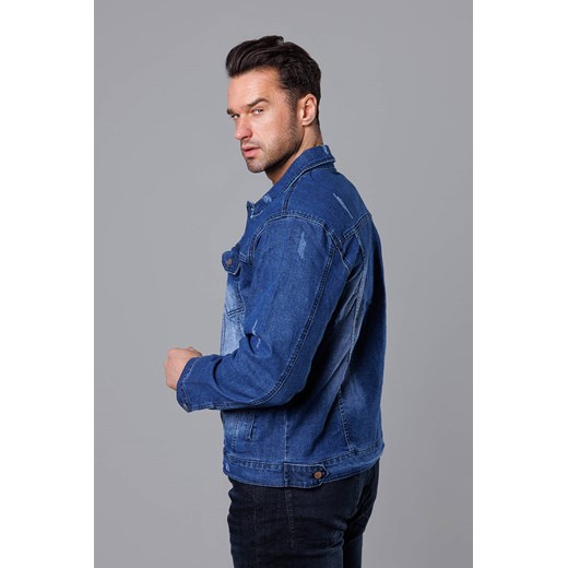 JEANSOWA KURTKA MĘSKA GRANATOWA (MJ525BS) Goodlookin.pl XXL okazja goodlookin.pl
