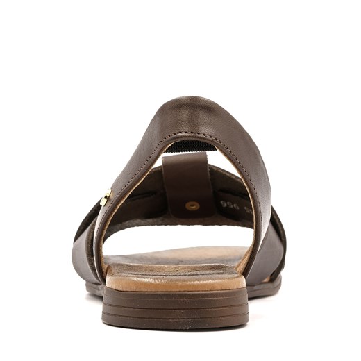 Brązowe skórzane sandały LM40185 37 promocyjna cena NESCIOR