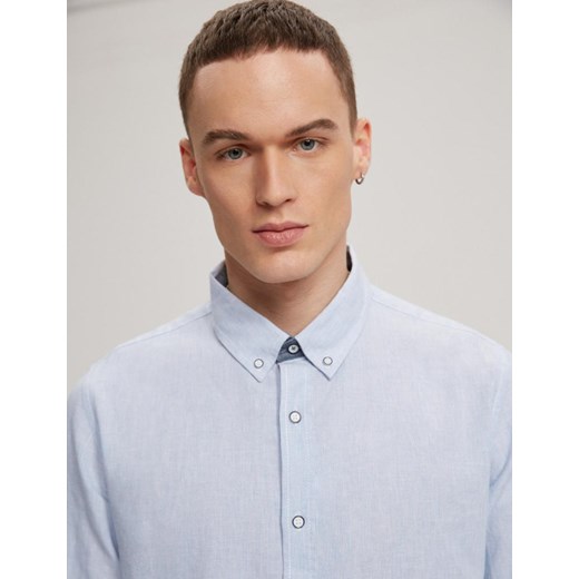 Koszula PRM LINEN Biały-Niebieski M Diverse L Diverse