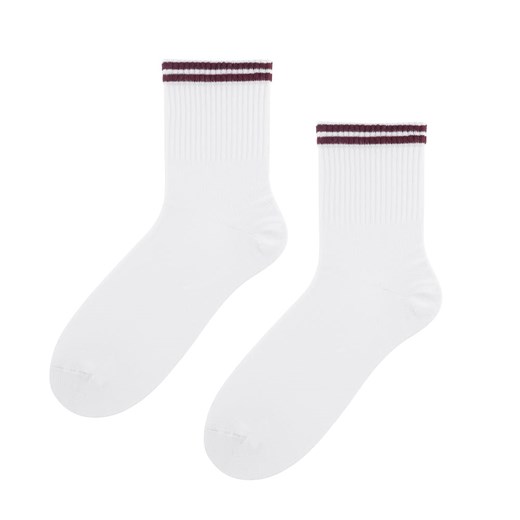 zestaw skarpetki z bawełny organicznej żółte gładkie granatowe i białe w paski Regina Socks 39-42 Estera Shop