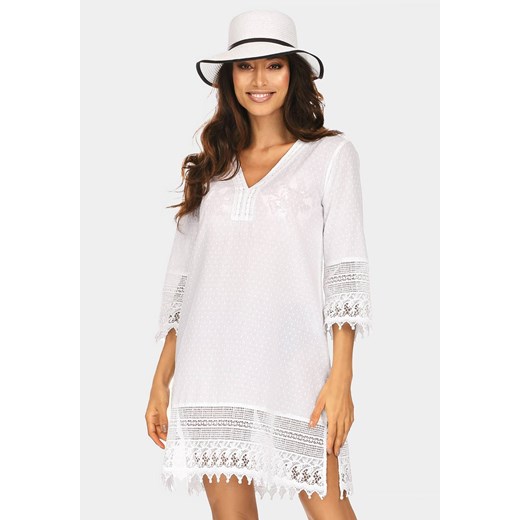 Tunika plażowa boho Feba F176A/645 biała Feba XL piubiu_pl
