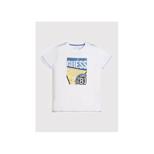 Guess T-Shirt L2YI00 K8HM0 Biały Regular Fit Guess 14Y promocyjna cena MODIVO