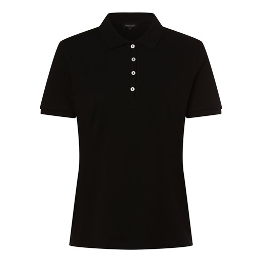 Marie Lund Damska koszulka polo Kobiety Bawełna czarny jednolity ze sklepu vangraaf w kategorii Bluzki damskie - zdjęcie 153187847