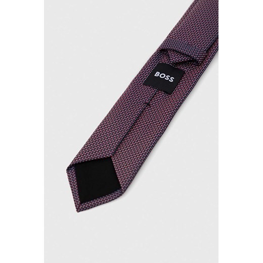 BOSS krawat wełniany kolor czerwony ONE ANSWEAR.com