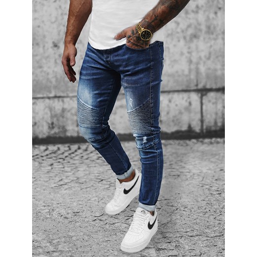 Spodnie jeansowe męskie niebieskie OZONEE NB/MP0028BZ ze sklepu ozonee.pl w kategorii Jeansy męskie - zdjęcie 153196088
