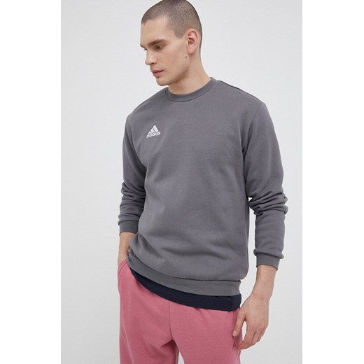 adidas Performance bluza Entrada 22 męska kolor szary gładka H57479 ze sklepu ANSWEAR.com w kategorii Bluzy męskie - zdjęcie 153202849