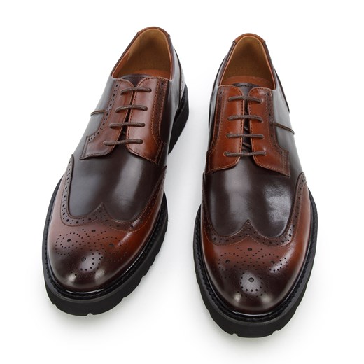 Buty eleganckie męskie WITTCHEN brązowe z tworzywa sztucznego