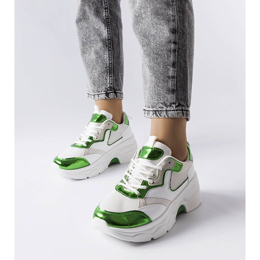Biało-zielone sneakersy damskie Séguin 40 gemre