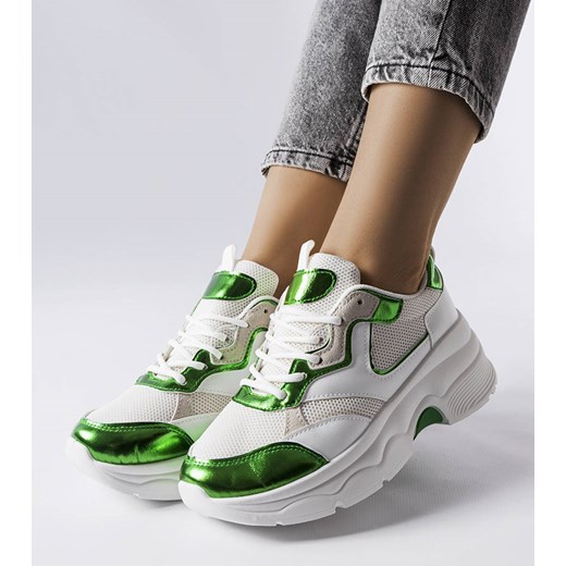 Biało-zielone sneakersy damskie Séguin 37 gemre
