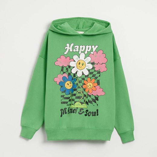 Zielona bluza z kapturem Happy Mind - Zielony House M House