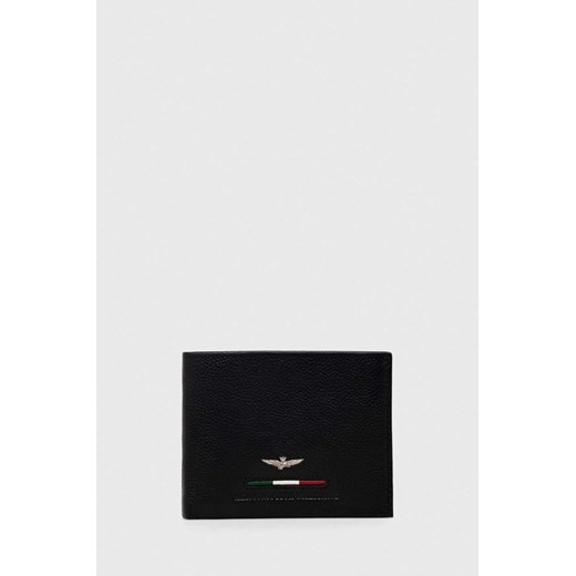 Aeronautica Militare portfel skórzany męski kolor czarny ze sklepu ANSWEAR.com w kategorii Portfele męskie - zdjęcie 153237406