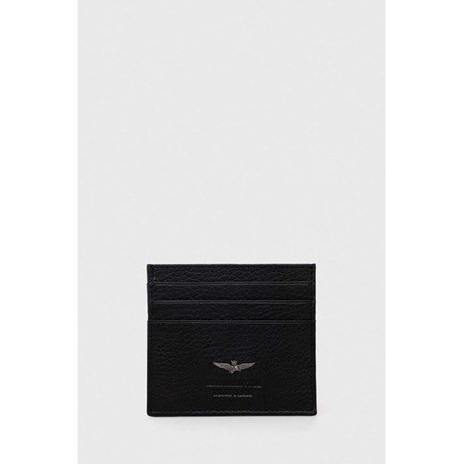 Aeronautica Militare etui na karty skórzane kolor czarny ze sklepu ANSWEAR.com w kategorii Etui - zdjęcie 153237495
