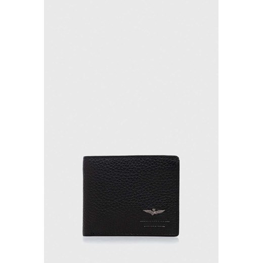 Aeronautica Militare portfel skórzany męski kolor czarny ze sklepu ANSWEAR.com w kategorii Portfele męskie - zdjęcie 153238528