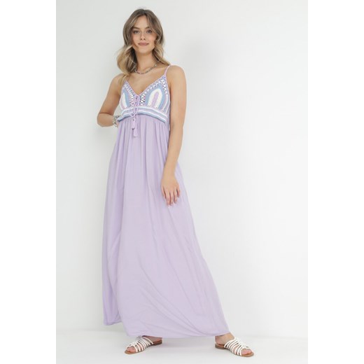 Fioletowa Sukienka Wing In ze sklepu Born2be Odzież w kategorii Sukienki - zdjęcie 153238895