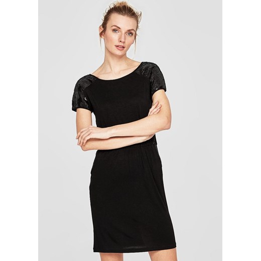 S.OLIVER Czarna sukienka mini cekiny (40) 40 (L) SUPELO