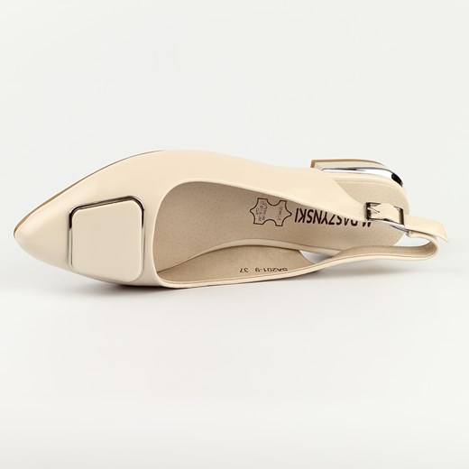 J. Beżowe czółenka damskie na obcasie bez pięty M.DASZYŃSKI SA201-9A 39 promocja suzana.pl