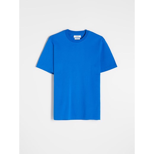 Reserved - PREMIUM T-shirt z merceryzowanej bawełny organicznej - Niebieski Reserved XL wyprzedaż Reserved