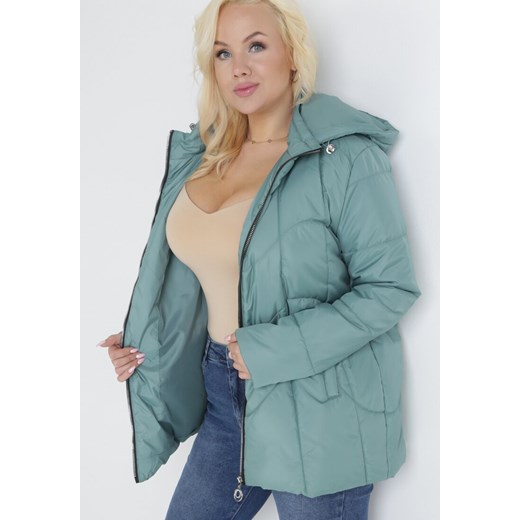 Born2be kurtka damska casual z kapturem miętowa