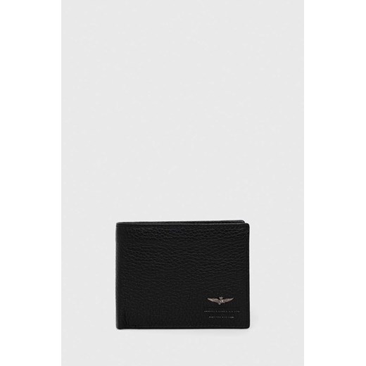 Aeronautica Militare portfel skórzany męski kolor czarny ze sklepu ANSWEAR.com w kategorii Portfele męskie - zdjęcie 153281106