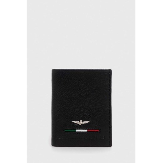 Aeronautica Militare portfel skórzany męski kolor czarny AM154 ze sklepu ANSWEAR.com w kategorii Portfele męskie - zdjęcie 153289996