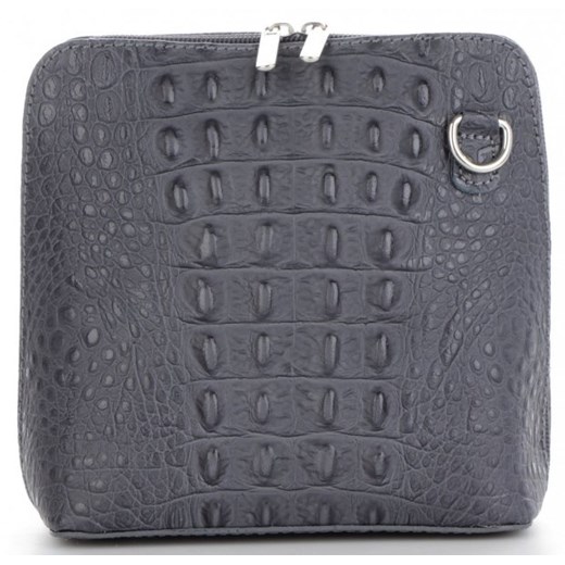 Torebki Skórzane Listonoszki wzór krokodyla Genuine Leather Made in Italy Szare Genuine Leather okazja torbs.pl